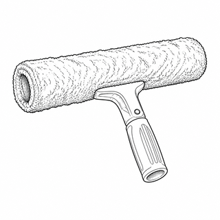 An original black line illustration showing short T-shaped holder and absorbent strip-washer sleeve; no brand or scale claim.