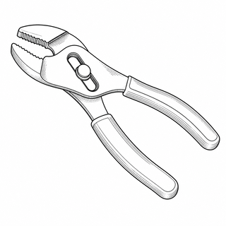 An original black line illustration showing two-position sliding pivot and general-purpose gripping jaws; no brand or scale claim.