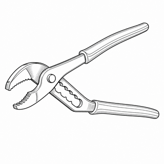 An original black line illustration showing multi-position tongue-and-groove channel and offset serrated jaws; no brand or scale claim.
