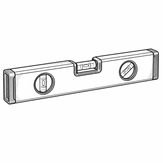 An original black line illustration showing straight rigid body and one or more bubble vials; no brand or scale claim.