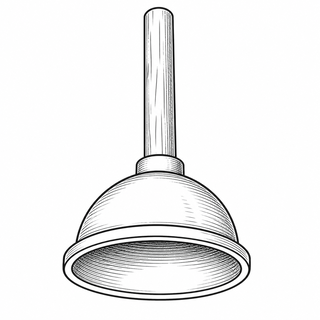 An original black line illustration showing plain flexible cup and no extended lower toilet flange; no brand or scale claim.